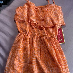 Lilly Pulitzer Target Animals Giraffe Jungle Orange Print Flounce Dress